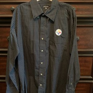 Pittsburgh Steelers NFL Antigua long sleeve button down shirt size L